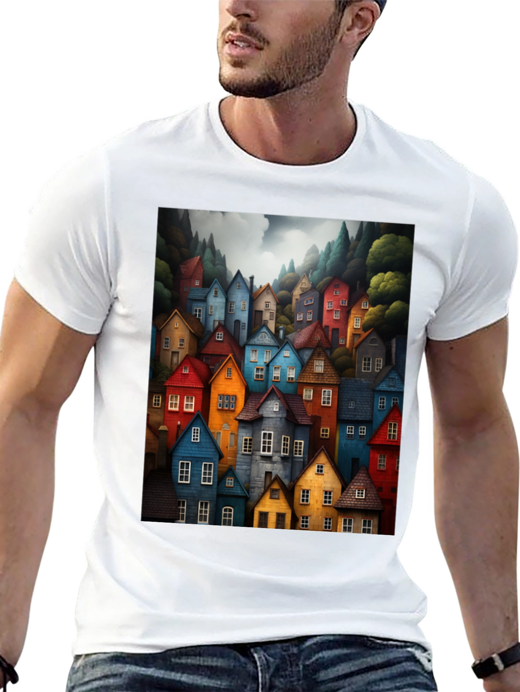 Colorful Village Graphic Tee