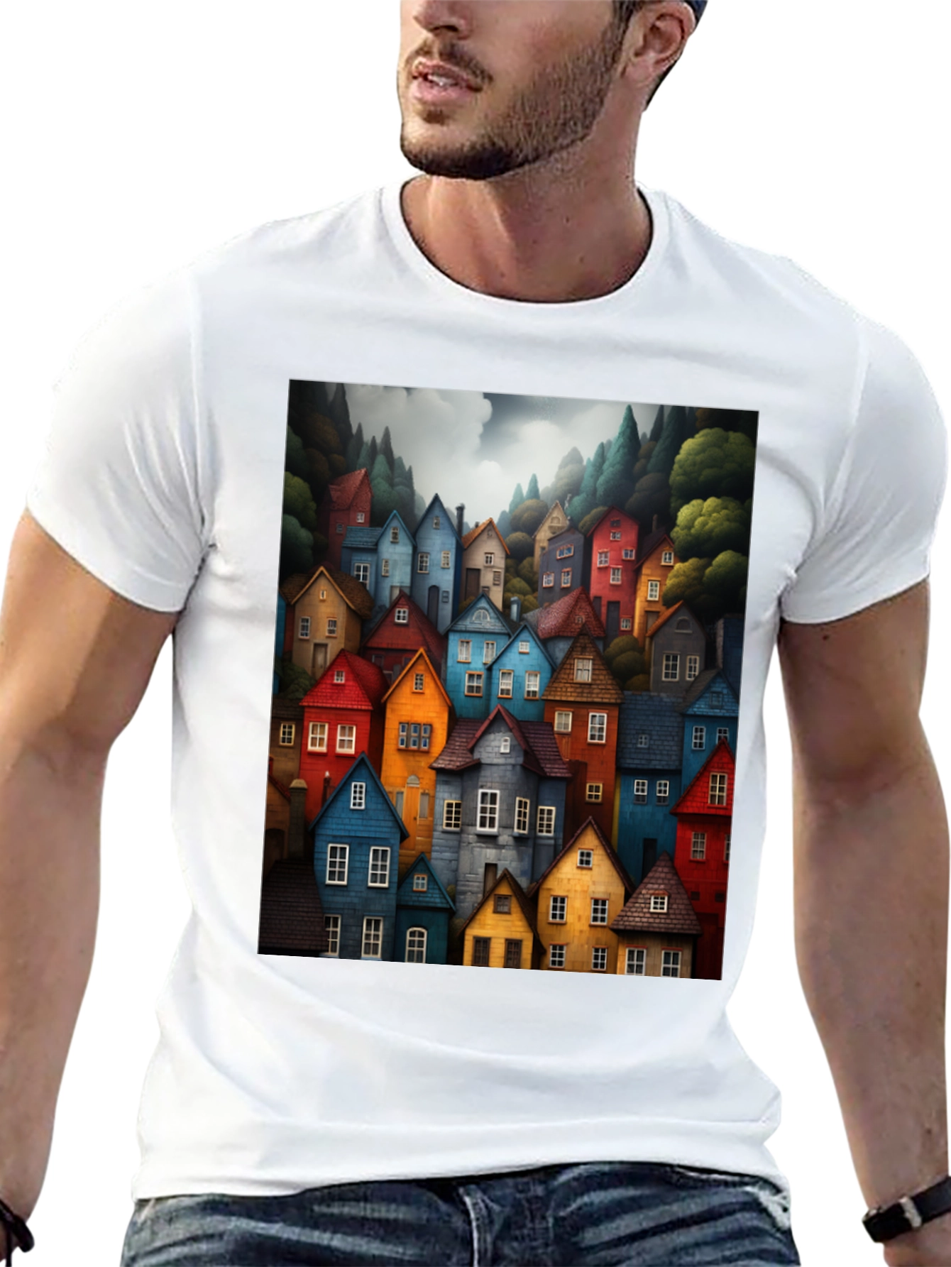 Colorful Village Graphic Tee
