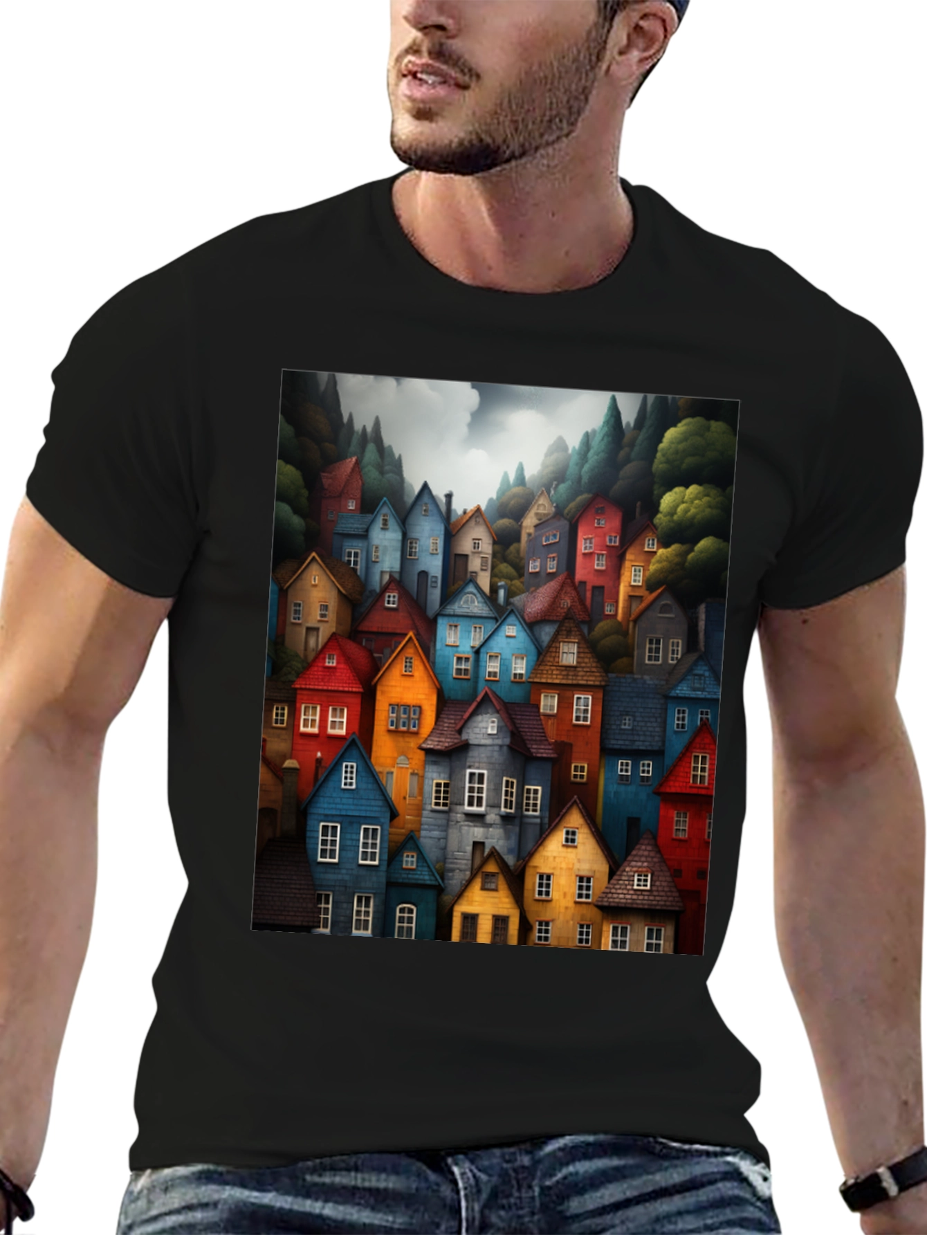 Colorful Village Graphic Tee