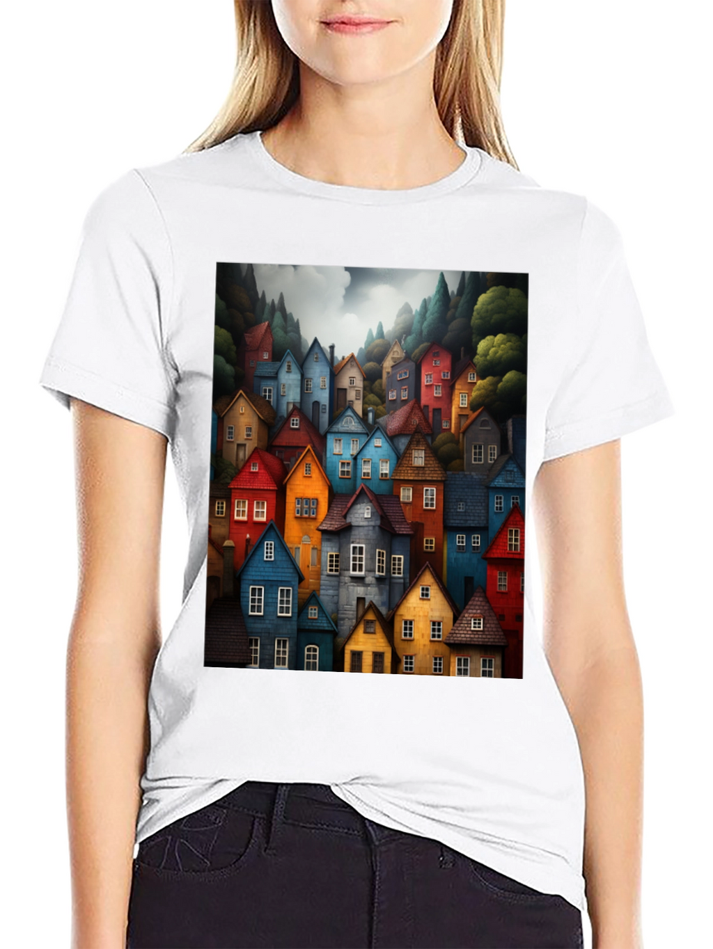 Colorful Village Graphic Tee