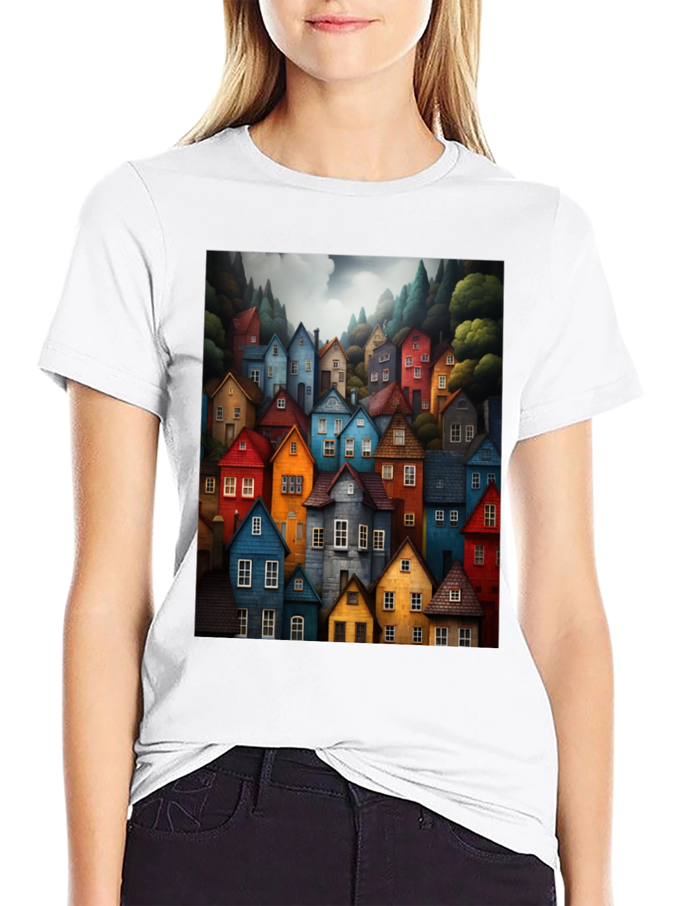Colorful Village Graphic Tee