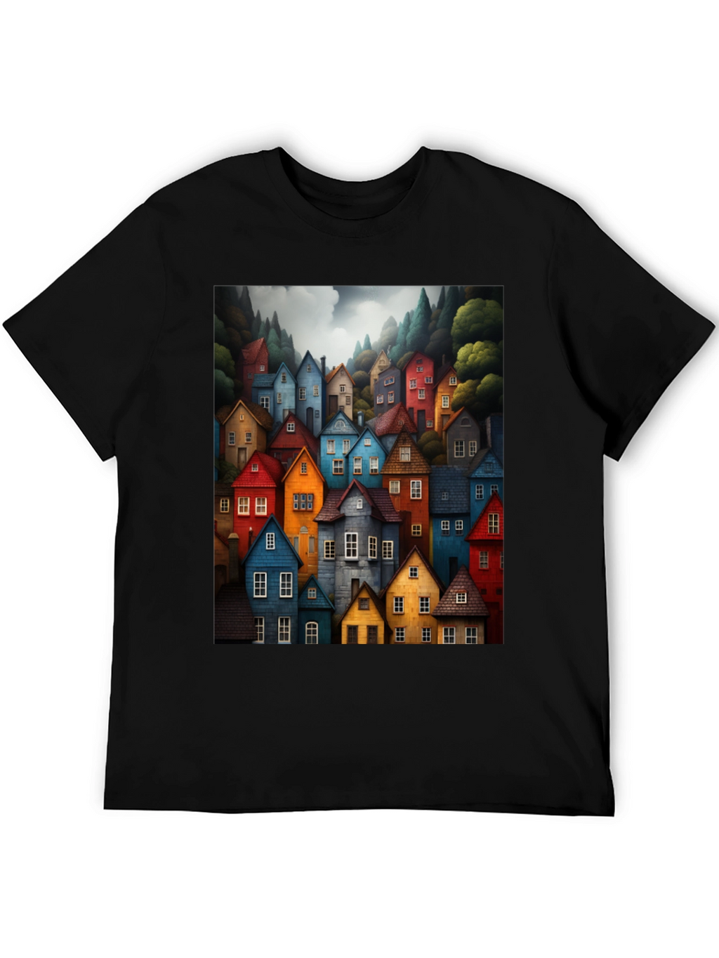 Colorful Village Graphic Tee