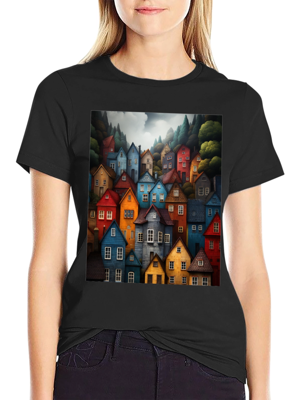 Colorful Village Graphic Tee