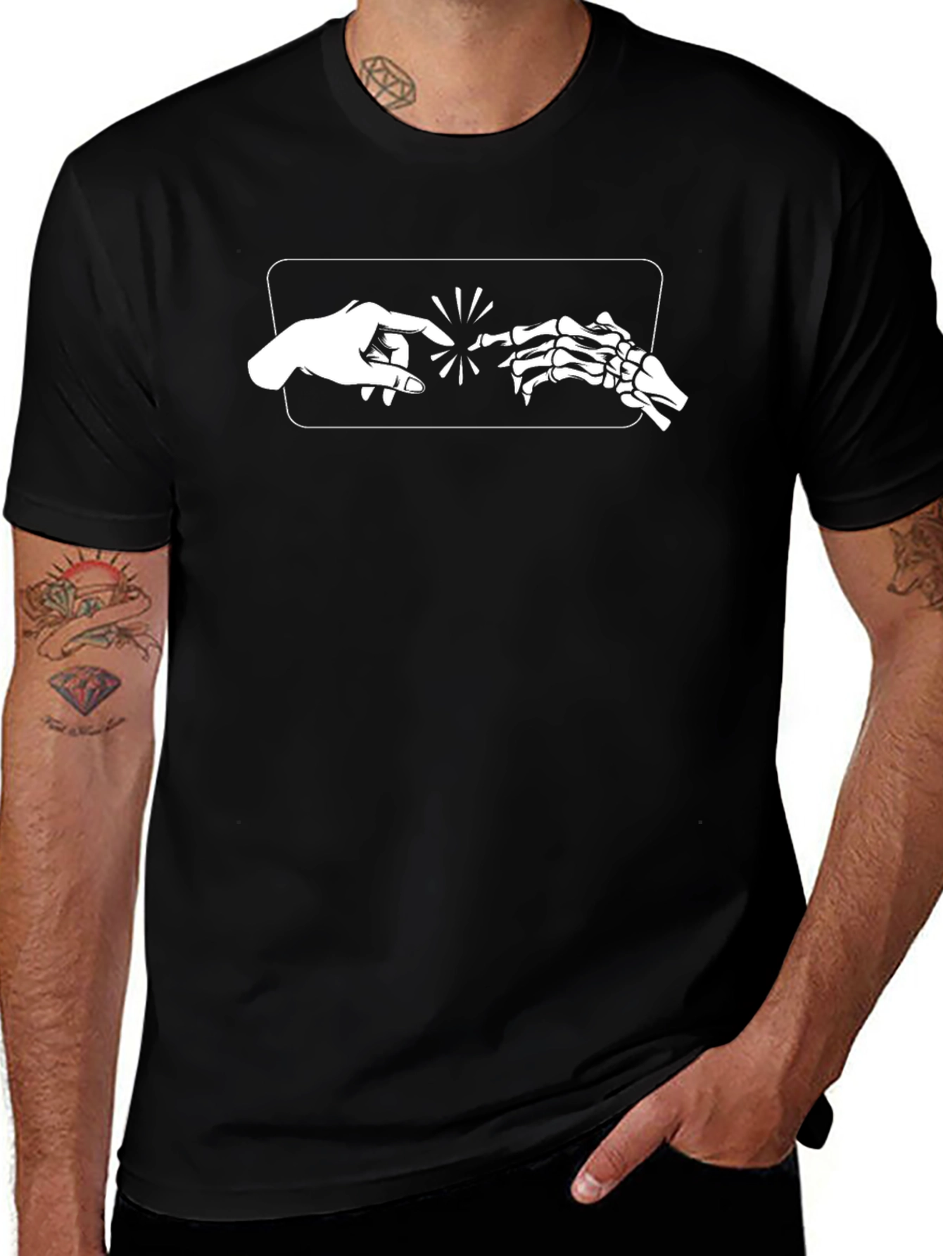 Creation of Adam Skeleton T-Shirt - Black