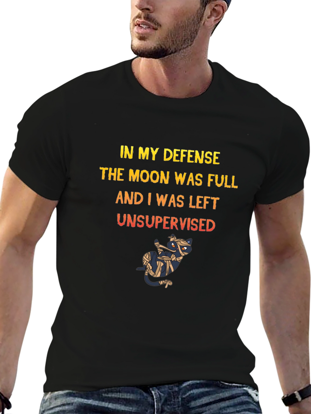 Funny Halloween Cat Mummy T-Shirt