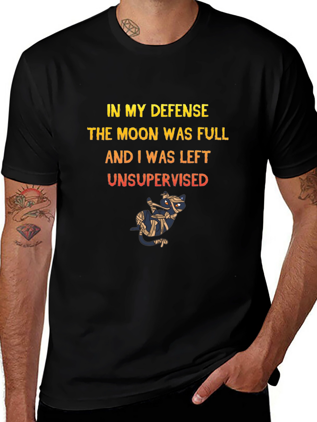 Funny Halloween Cat Mummy T-Shirt