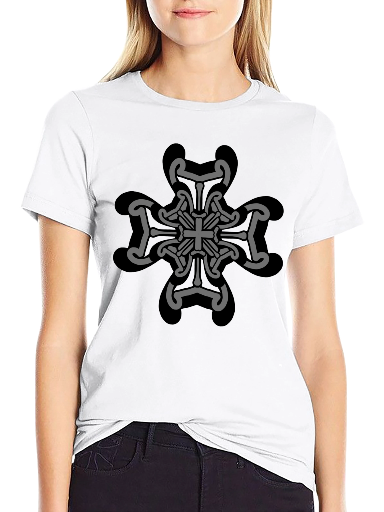 Celtic Knot Graphic Print Black T-Shirt