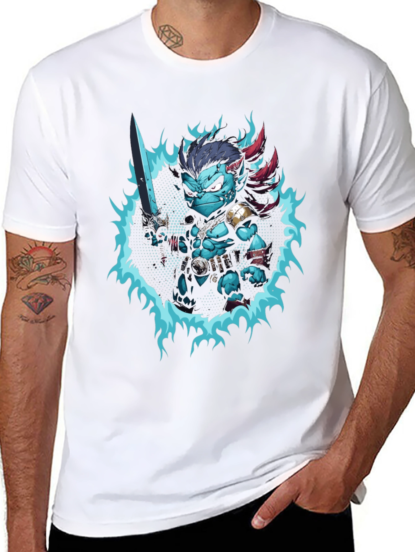 Fantasy Warrior Graphic Tee - Black