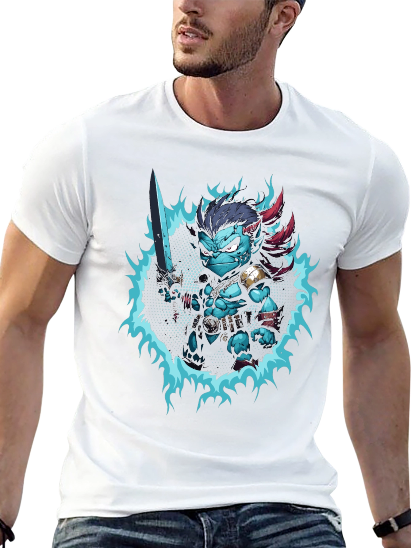 Fantasy Warrior Graphic Tee - Black