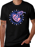 Snake Football Star Tee - Black Cotton T-Shirt