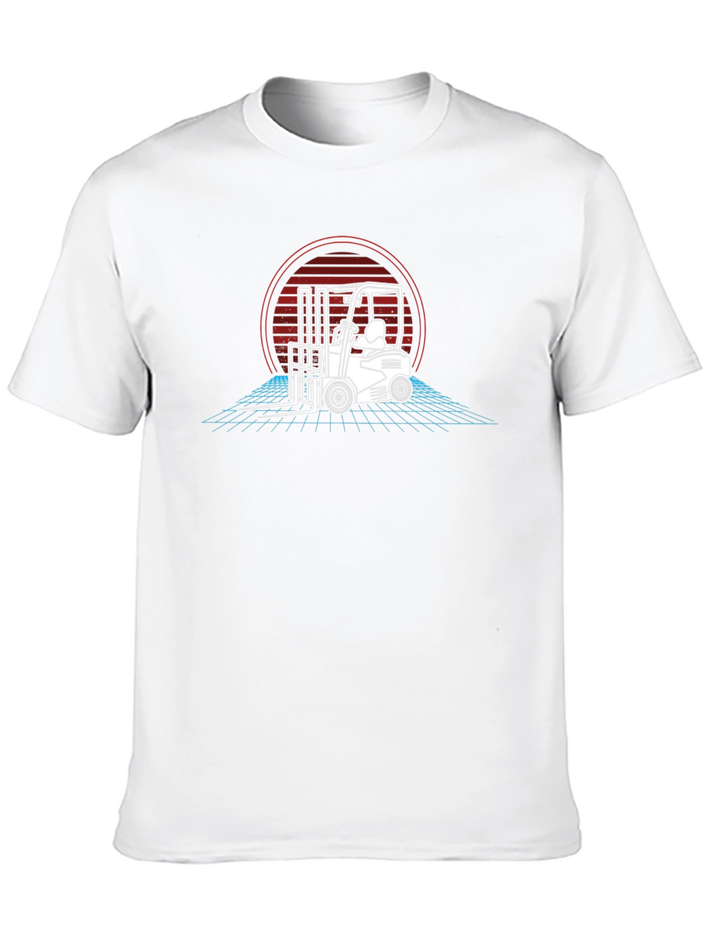 Retro Forklift Graphic Tee - Black Cotton T-Shirt