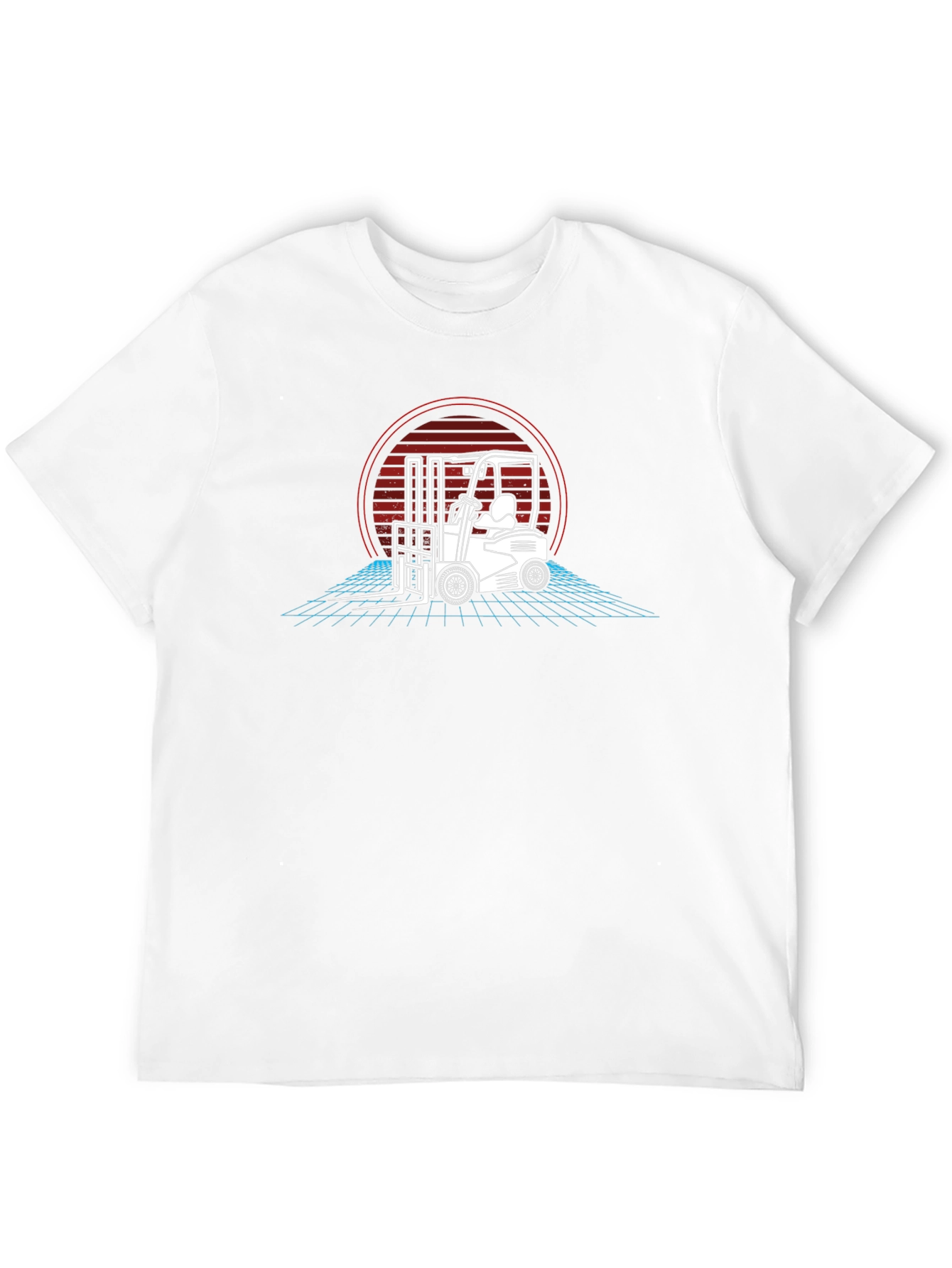 Retro Forklift Graphic Tee - Black Cotton T-Shirt