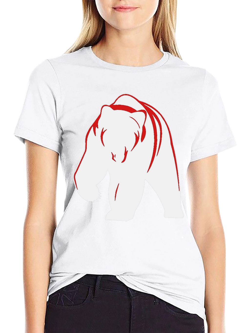 Bear Graphic Tee - Bold Black Casual Wear