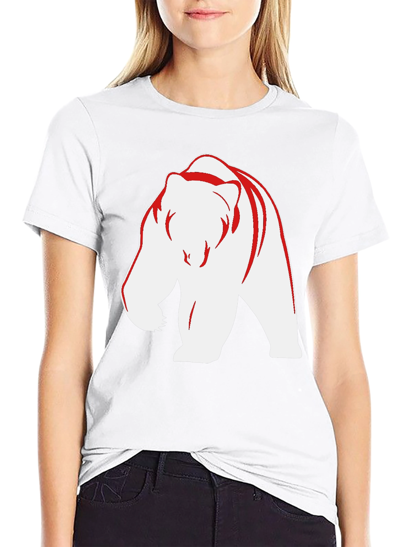 Bear Graphic Tee - Bold Black Casual Wear