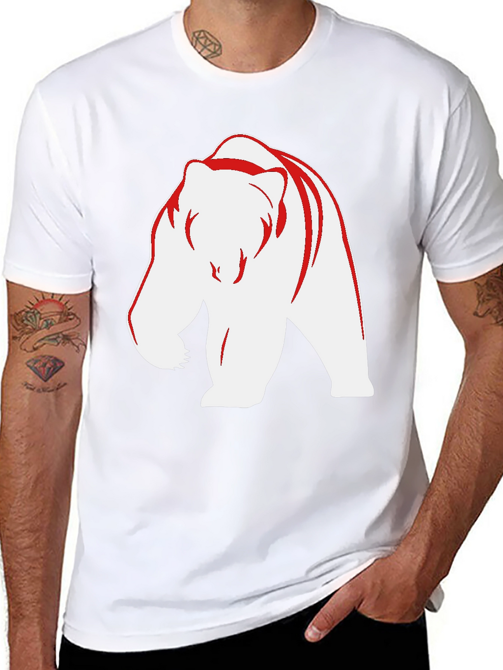 Bear Graphic Tee - Bold Black Casual Wear
