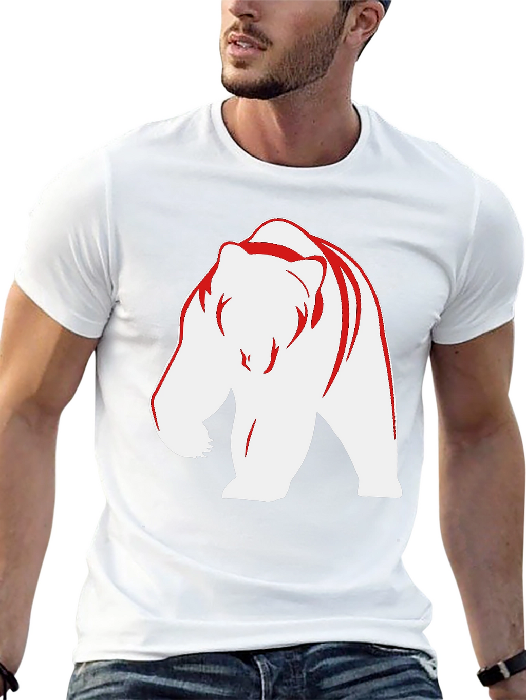 Bear Graphic Tee - Bold Black Casual Wear