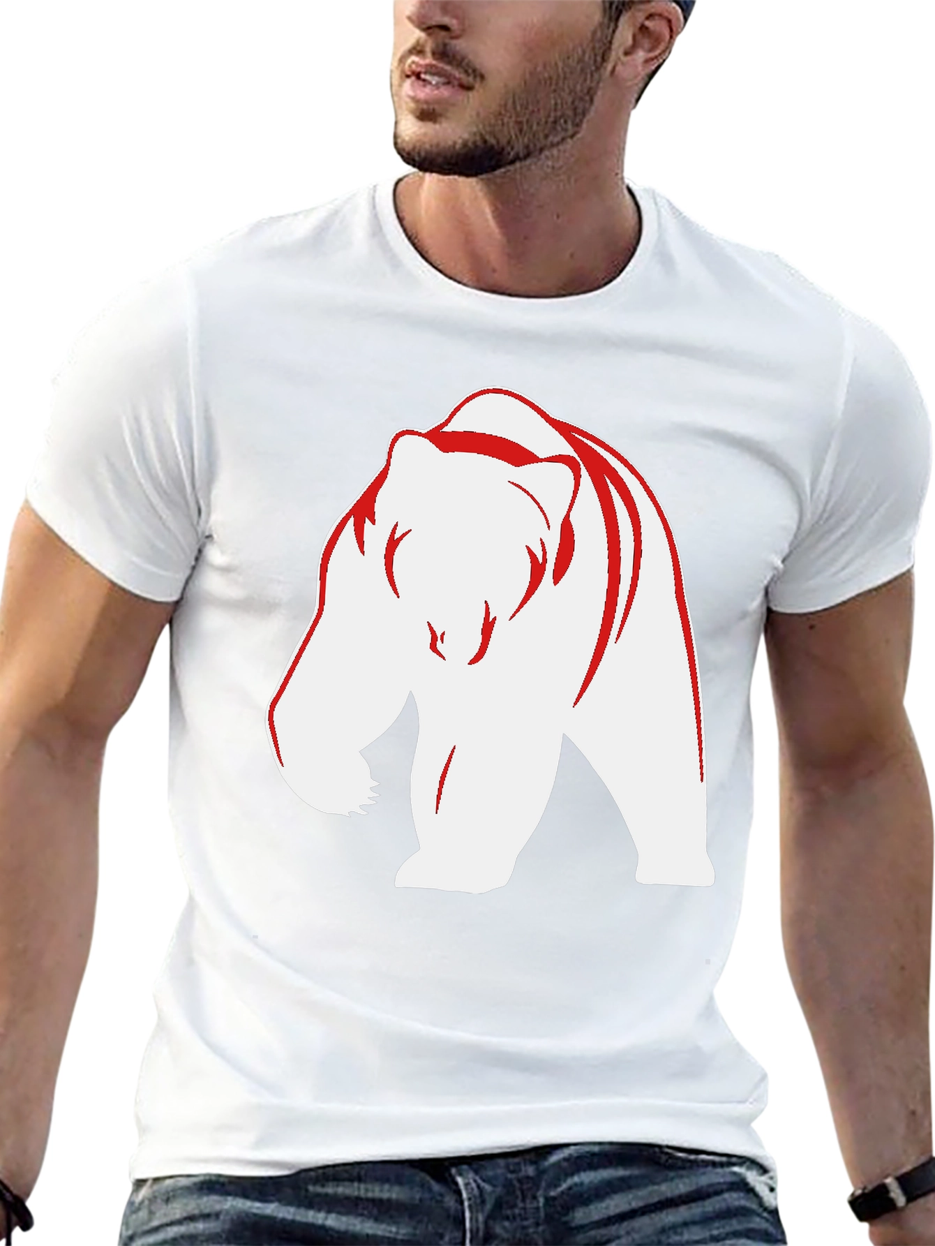 Bear Graphic Tee - Bold Black Casual Wear