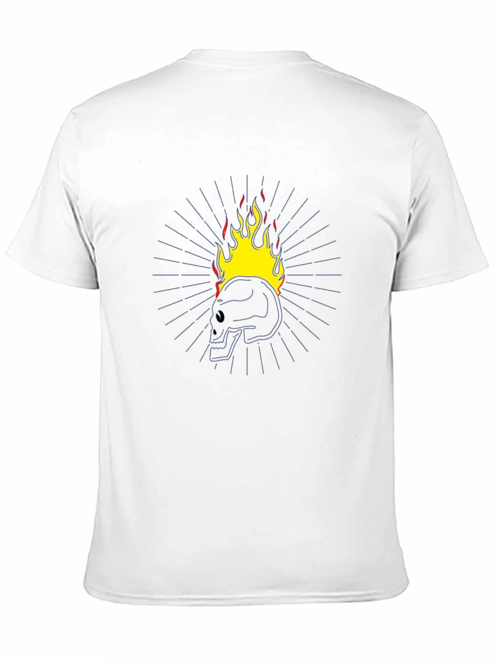 Flaming Skull Graphic T-Shirt - Black