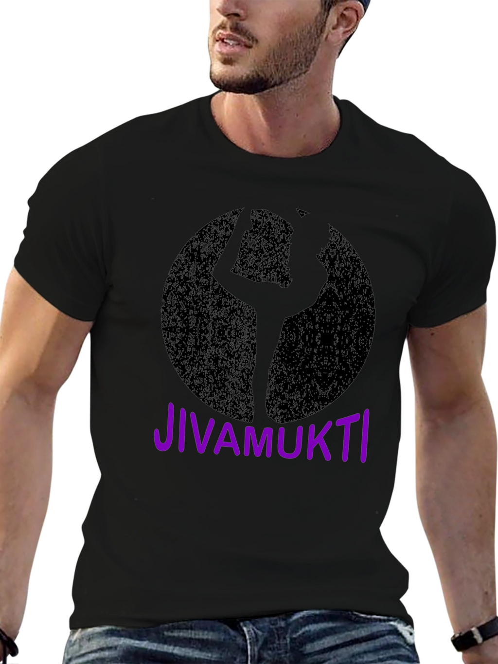 Jivamukti Yoga Pose Black T-Shirt