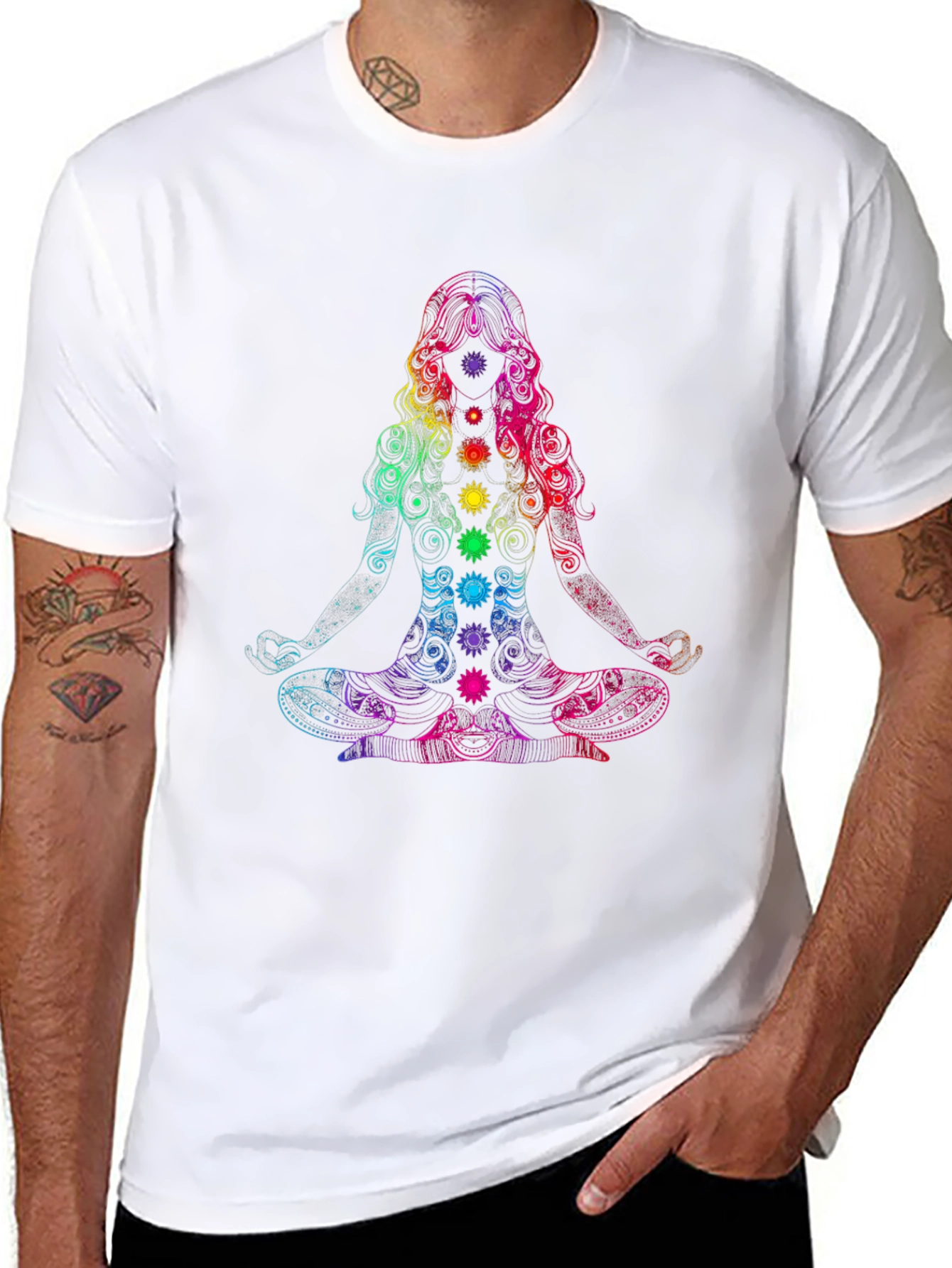 Chakra Yoga Meditation Graphic T-Shirt