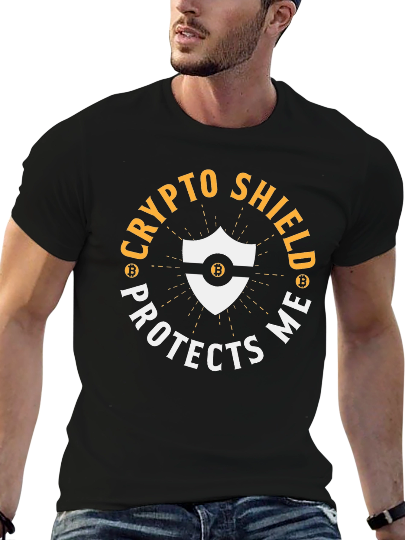 Crypto Shield Protects Me Bitcoin T-Shirt
