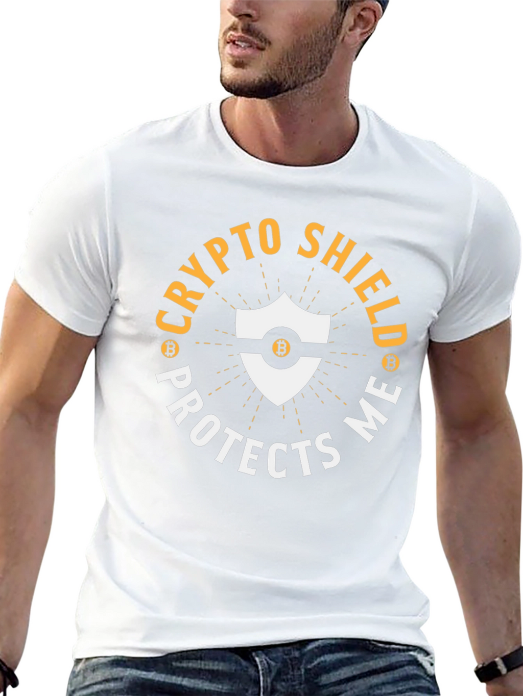 Crypto Shield Protects Me Bitcoin T-Shirt
