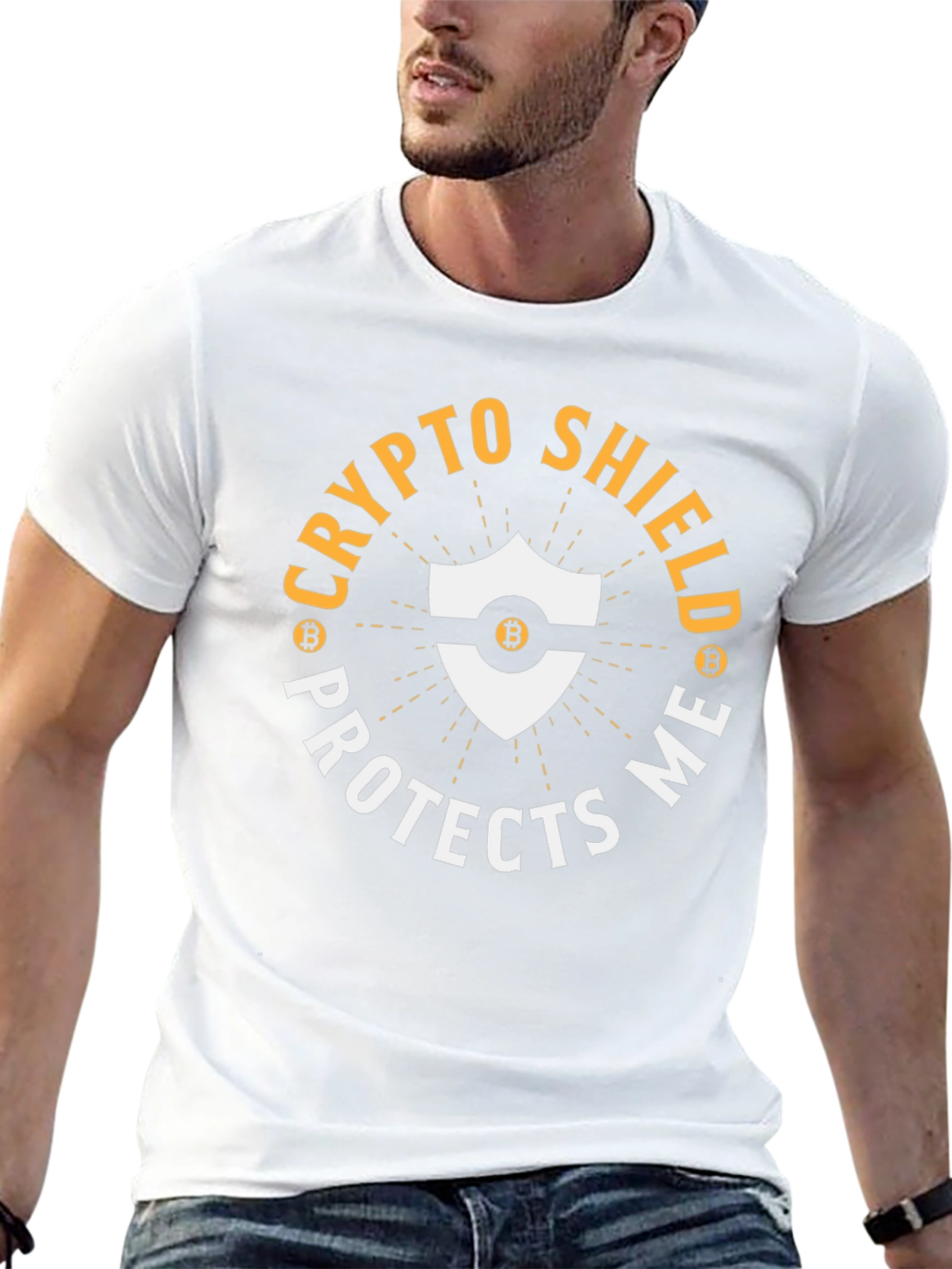Crypto Shield Protects Me Bitcoin T-Shirt