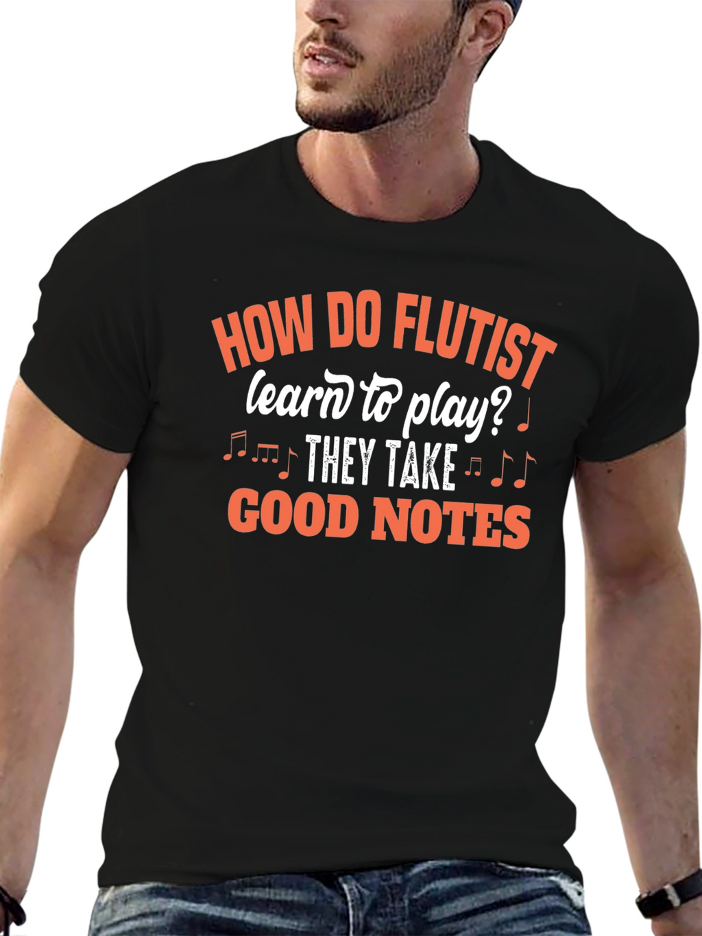 Funny Flutist T-Shirt - Good Notes Design