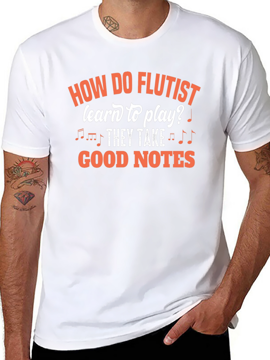 Funny Flutist T-Shirt - Good Notes Design