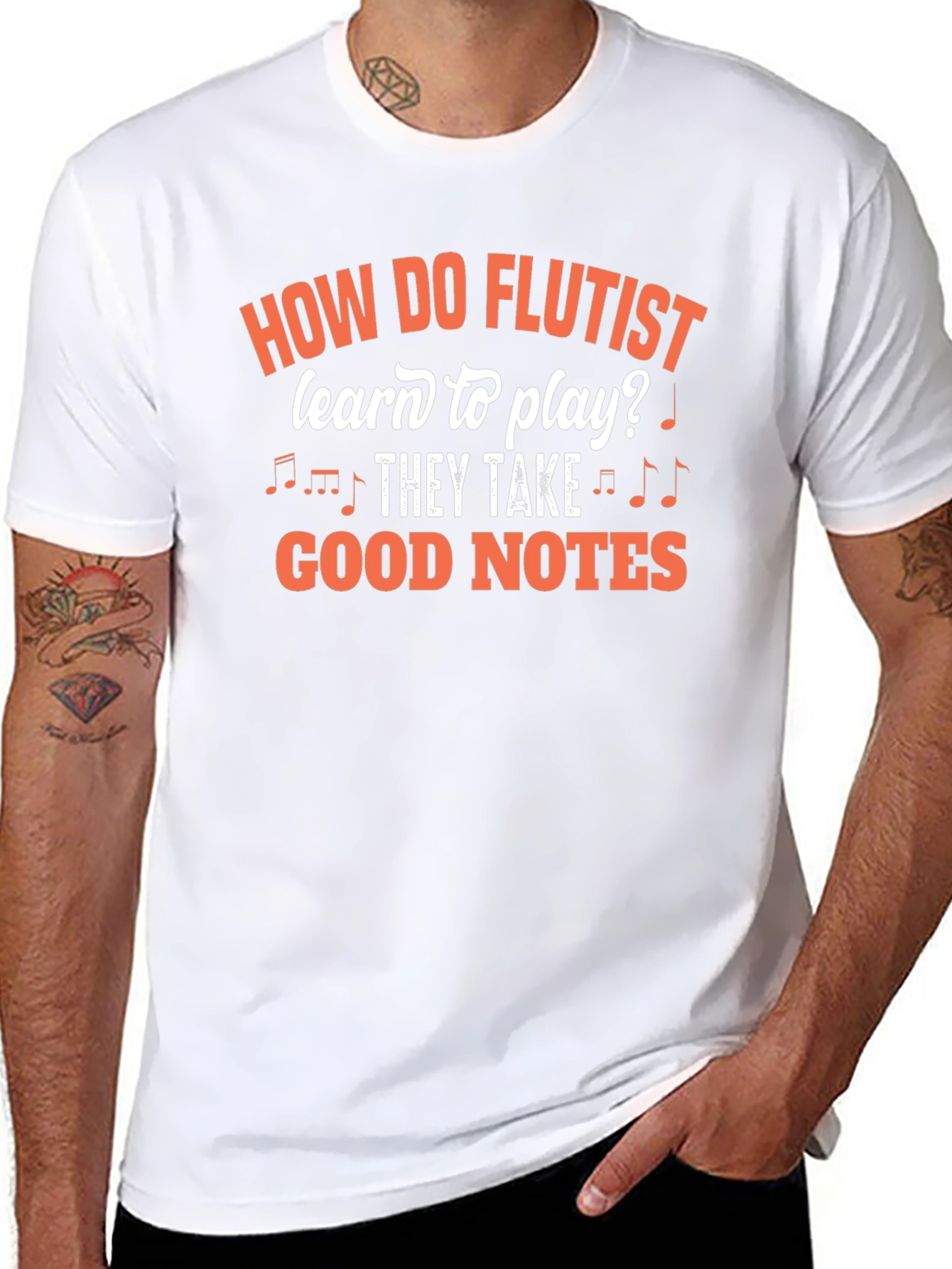 Funny Flutist T-Shirt - Good Notes Design