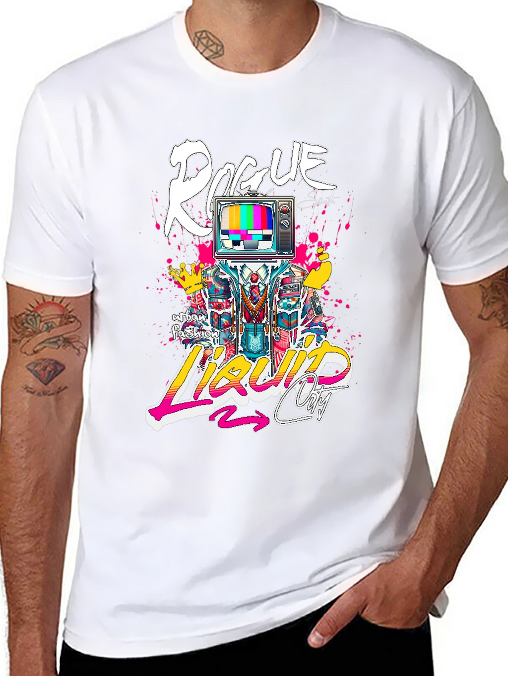 Rogue Liquid City Graphic Print Black T-Shirt