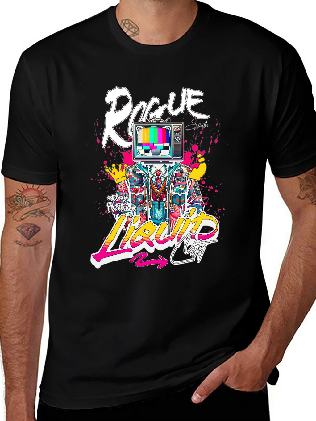 Rogue Liquid City Graphic Print Black T-Shirt