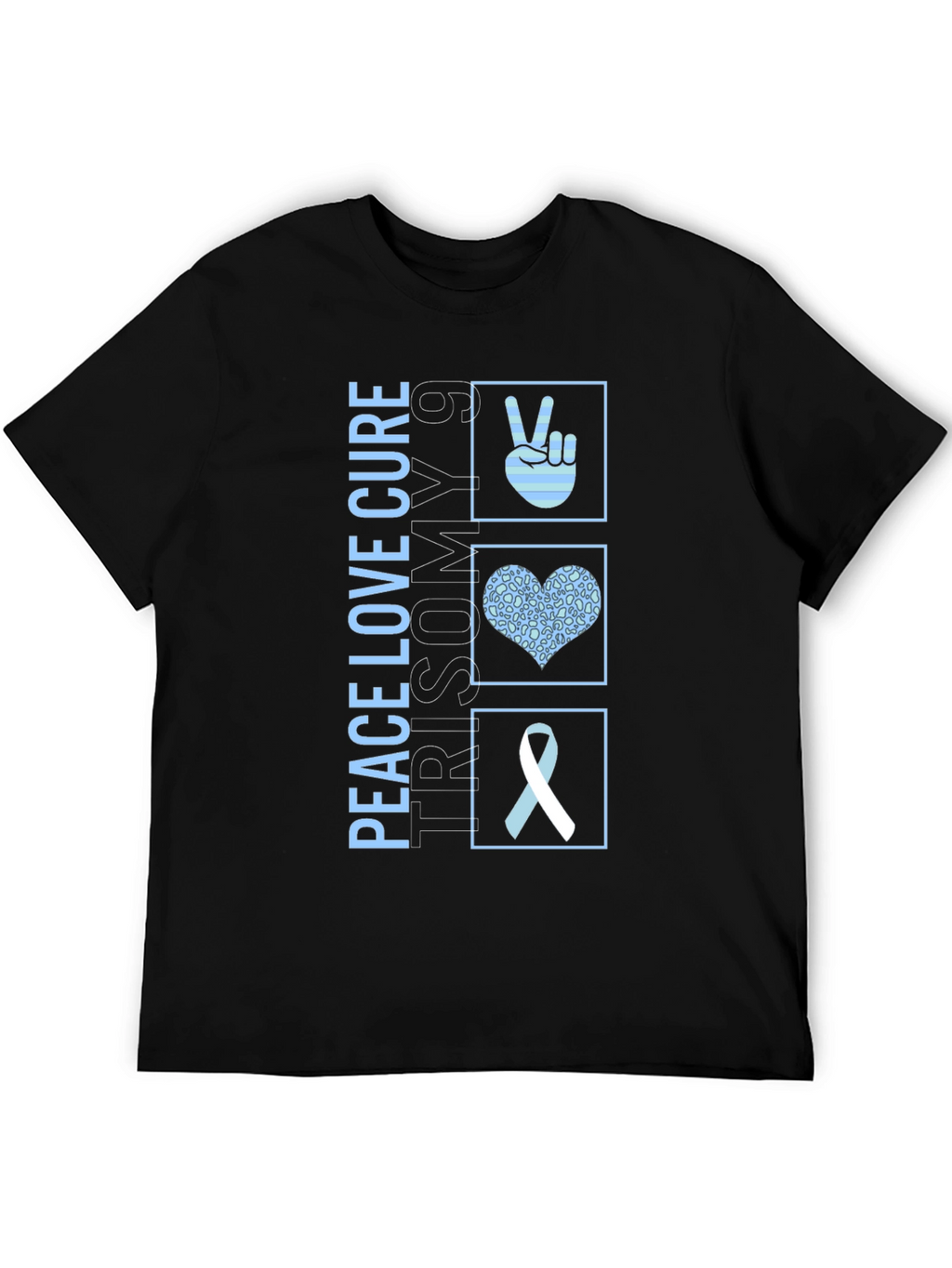 Peace Love Cure Trisomy 9 Awareness T-Shirt