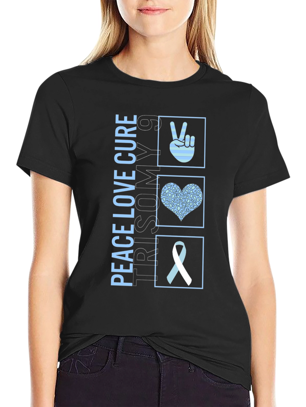 Peace Love Cure Trisomy 9 Awareness T-Shirt