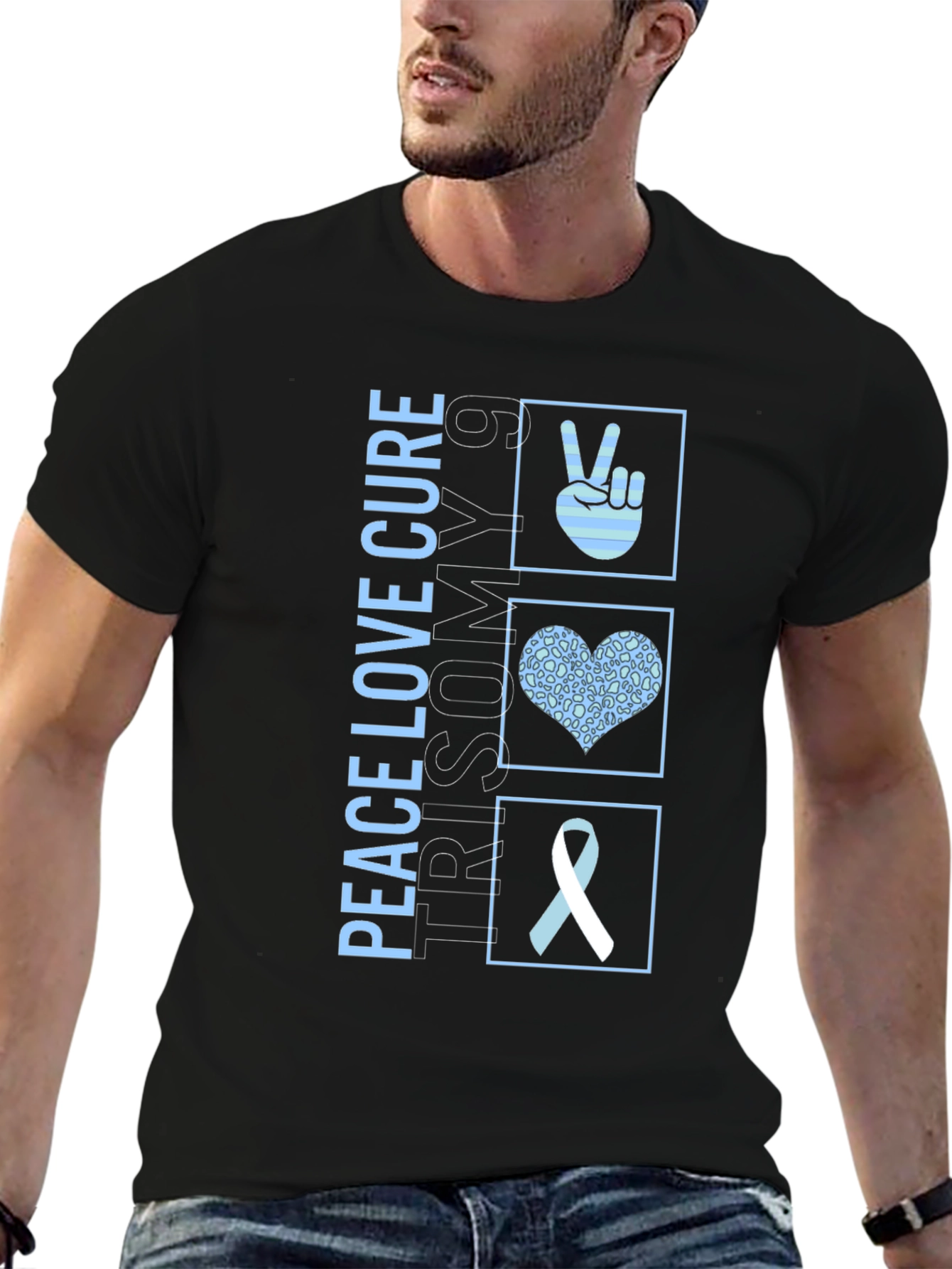 Peace Love Cure Trisomy 9 Awareness T-Shirt
