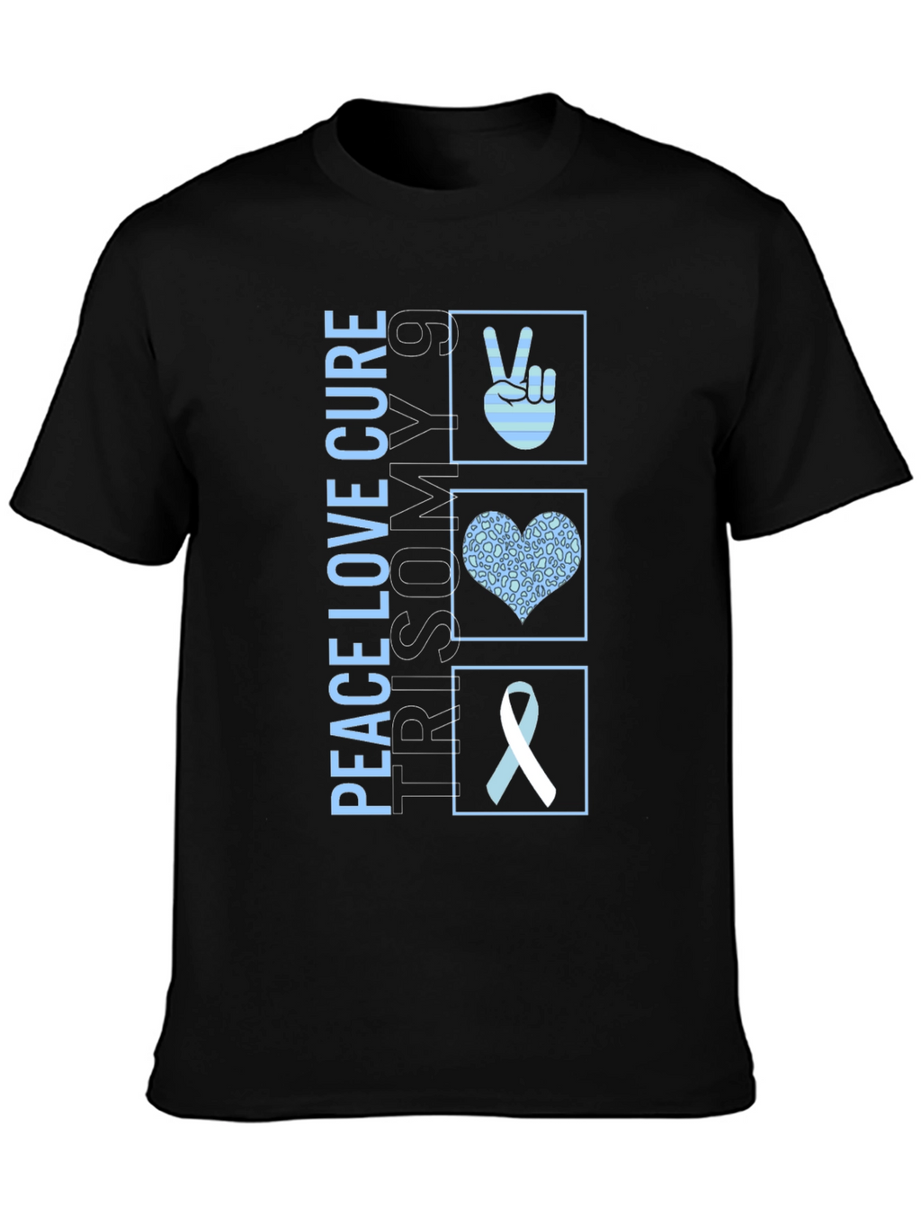 Peace Love Cure Trisomy 9 Awareness T-Shirt