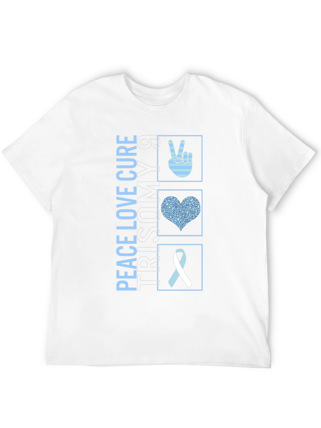 Peace Love Cure Trisomy 9 Awareness T-Shirt