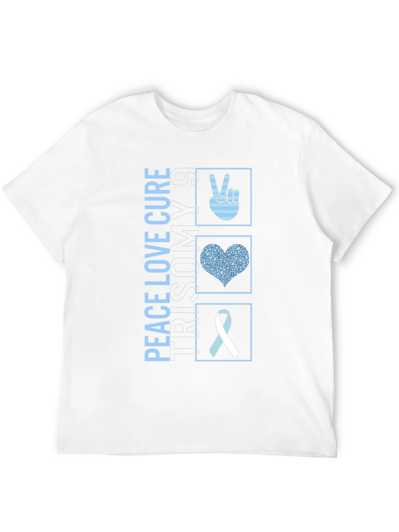 Peace Love Cure Trisomy 9 Awareness T-Shirt