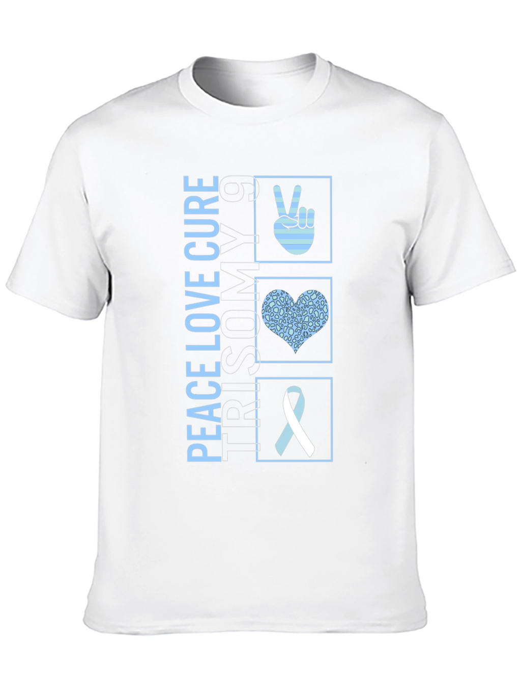 Peace Love Cure Trisomy 9 Awareness T-Shirt