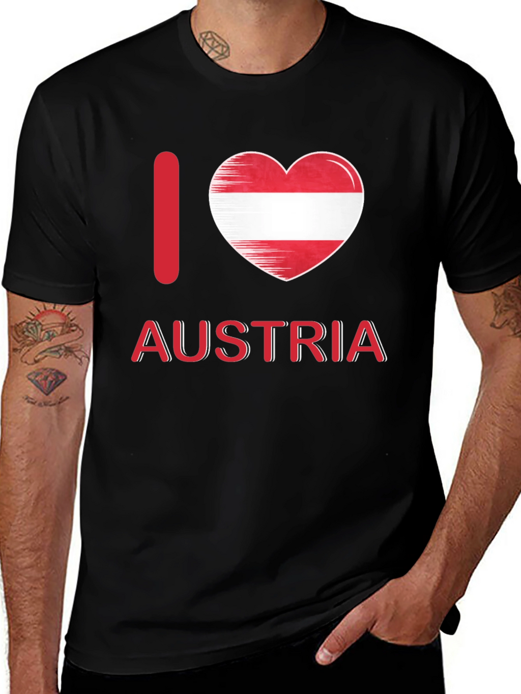 I Love Austria T-Shirt Austrian Flag Heart