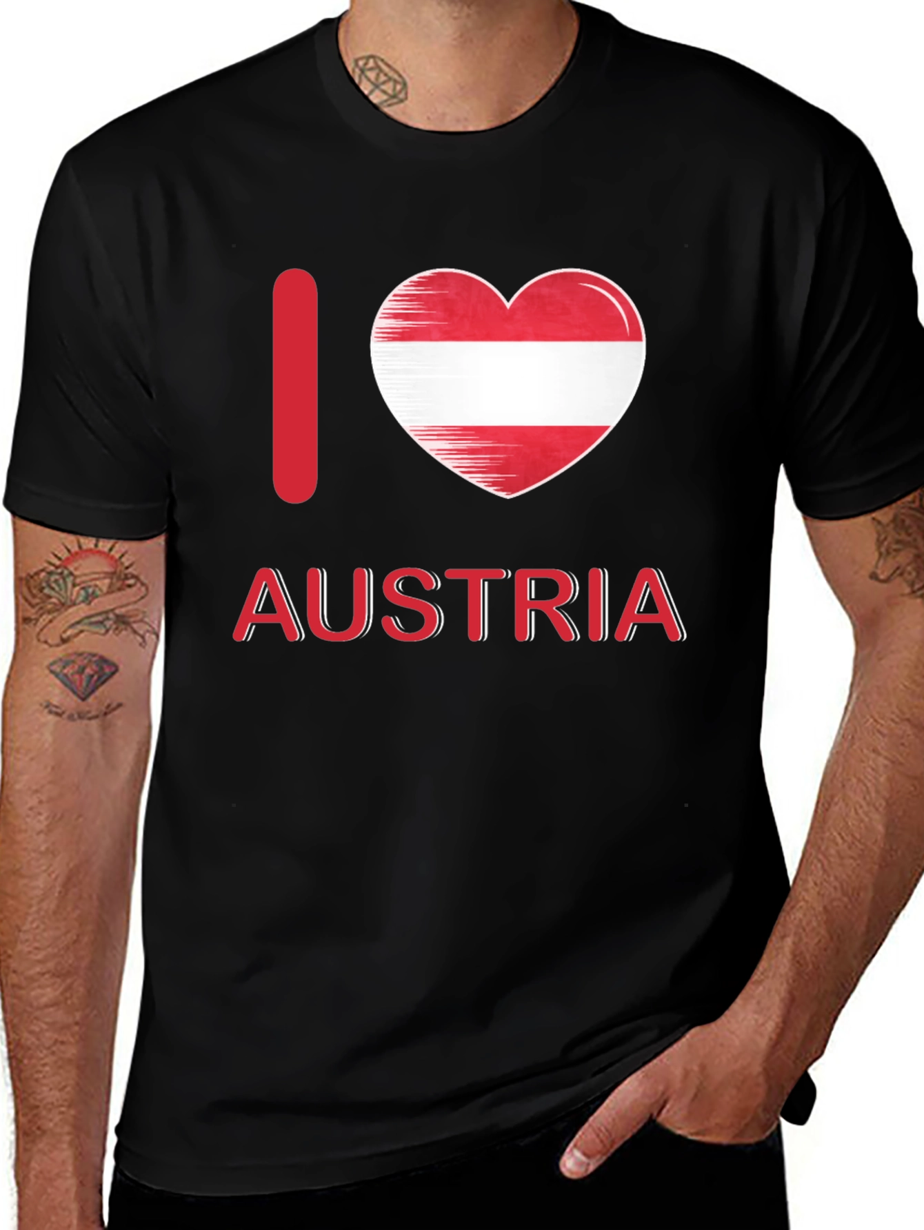 I Love Austria T-Shirt Austrian Flag Heart