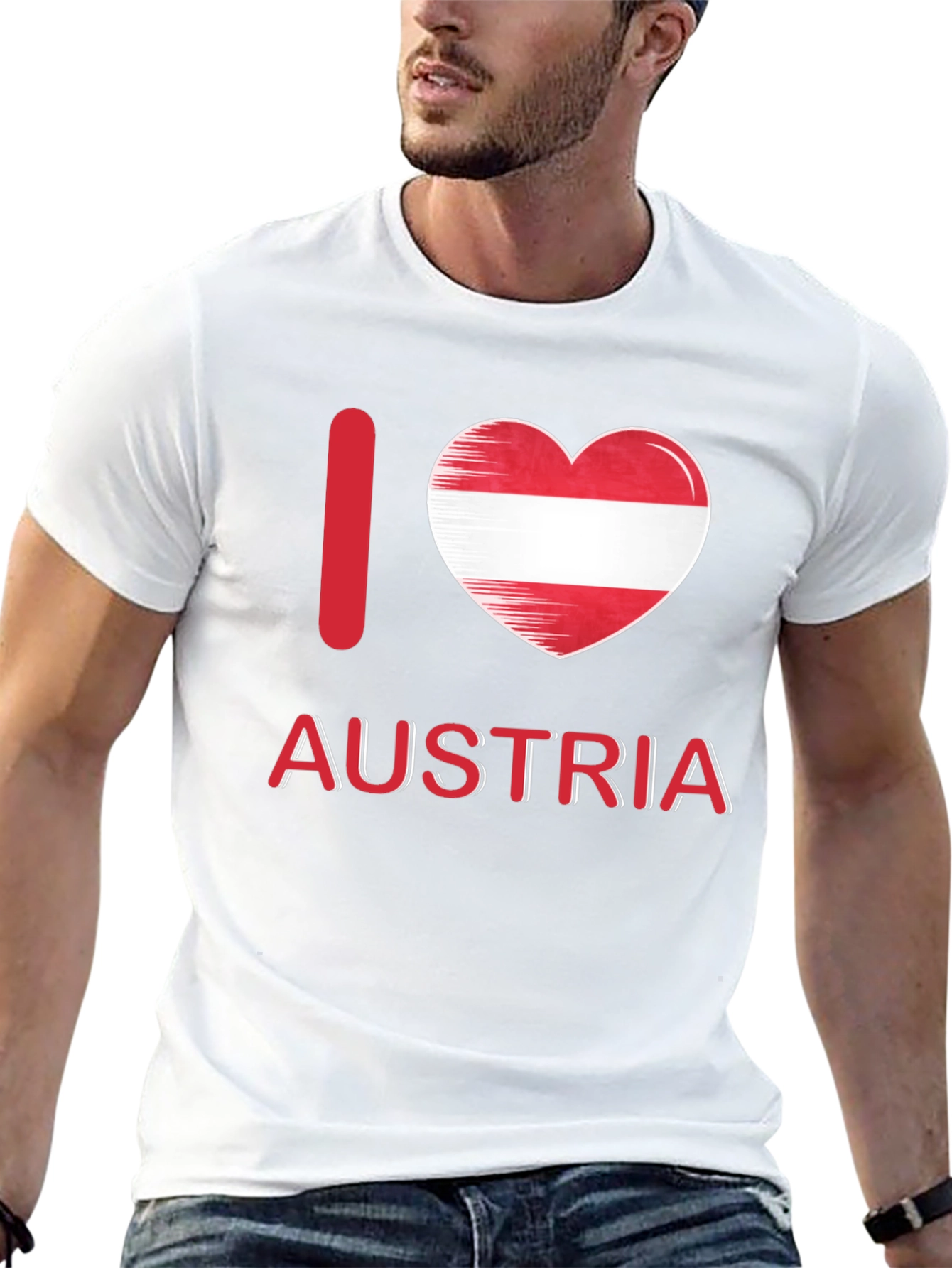 I Love Austria T-Shirt Austrian Flag Heart
