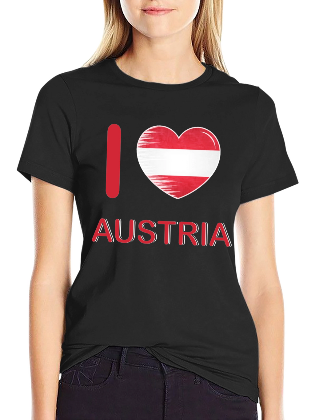 I Love Austria T-Shirt Austrian Flag Heart