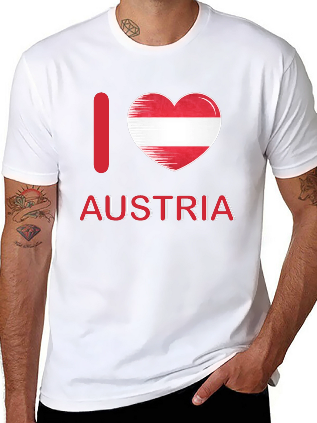 I Love Austria T-Shirt Austrian Flag Heart