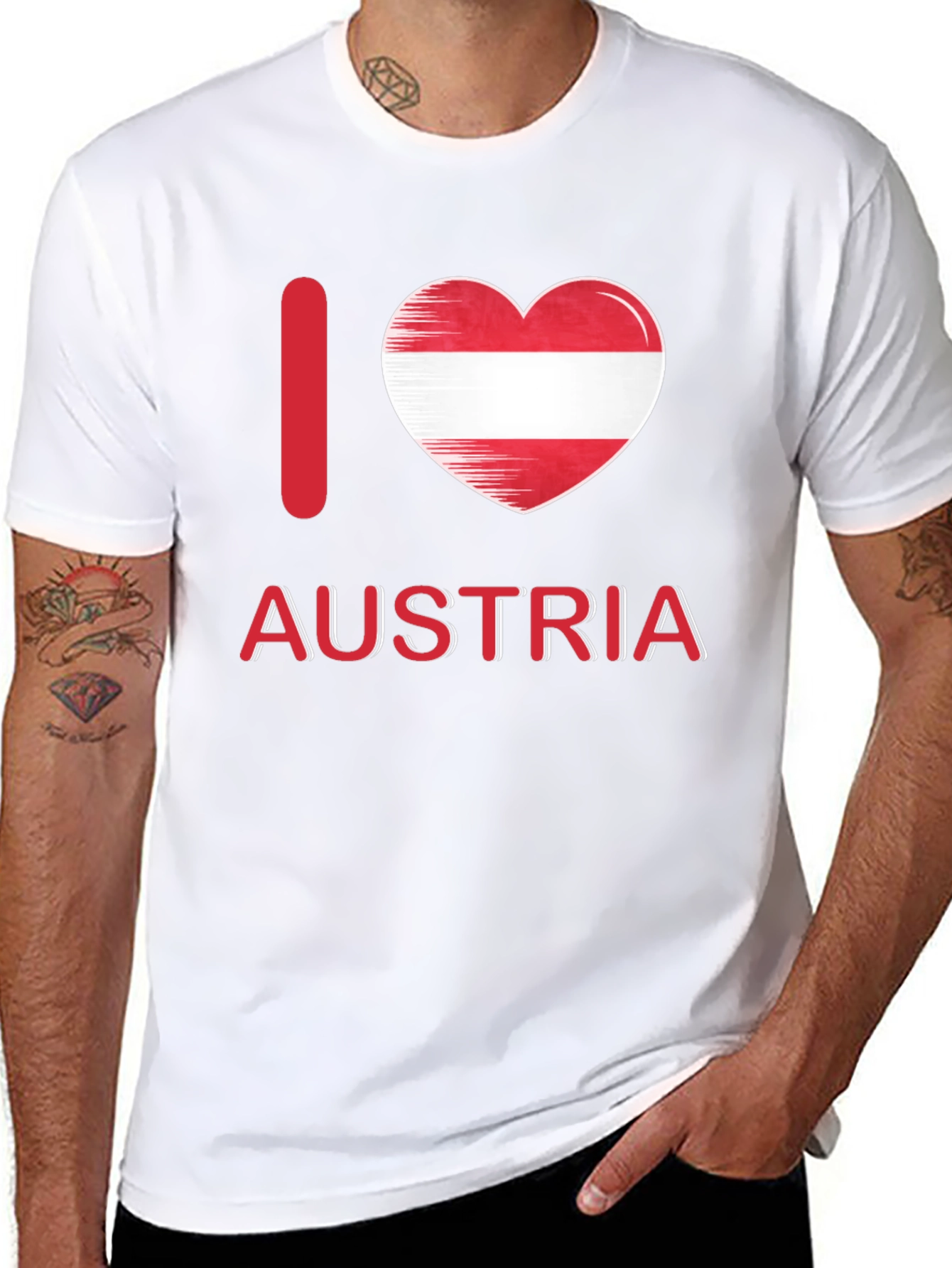 I Love Austria T-Shirt Austrian Flag Heart