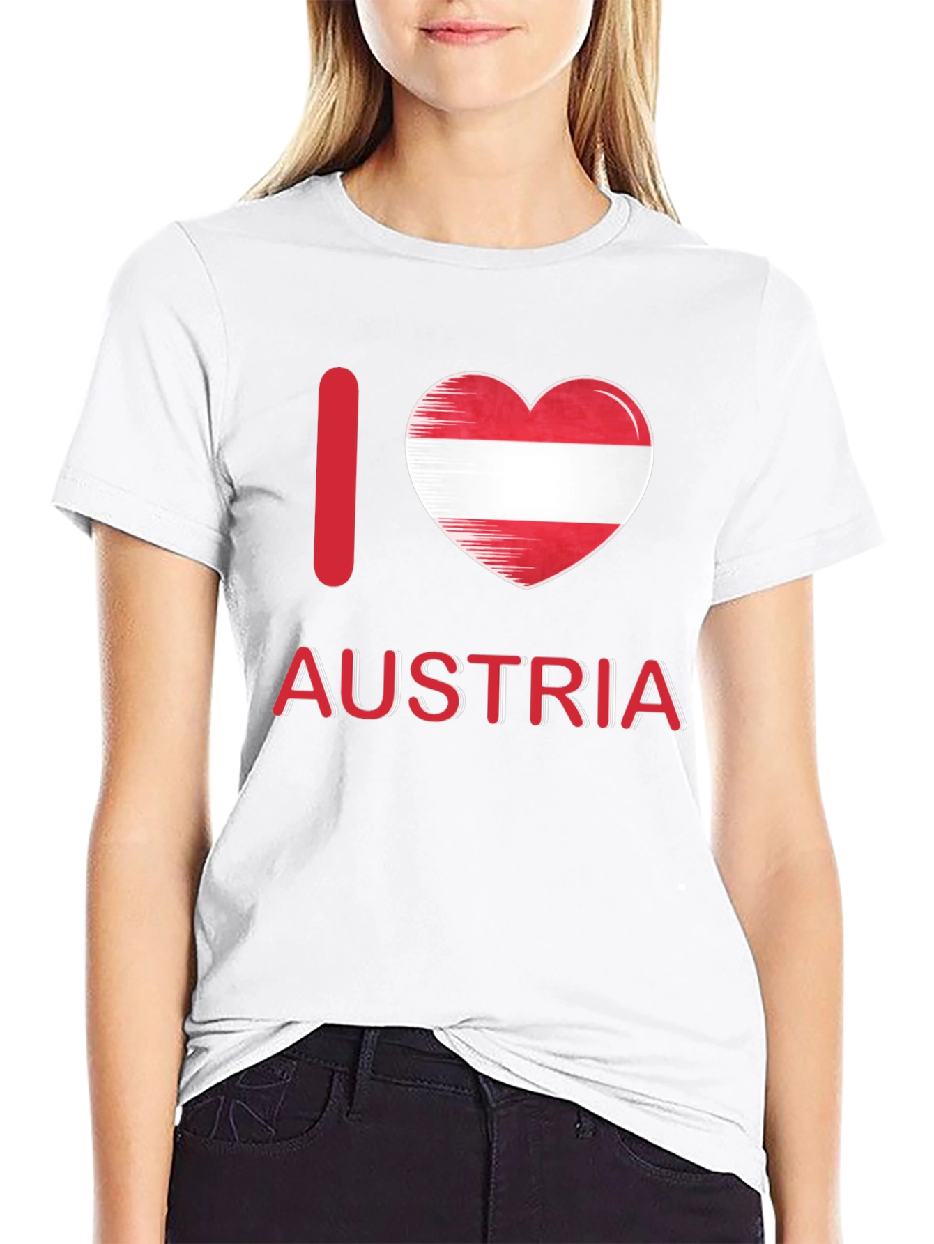 I Love Austria T-Shirt Austrian Flag Heart