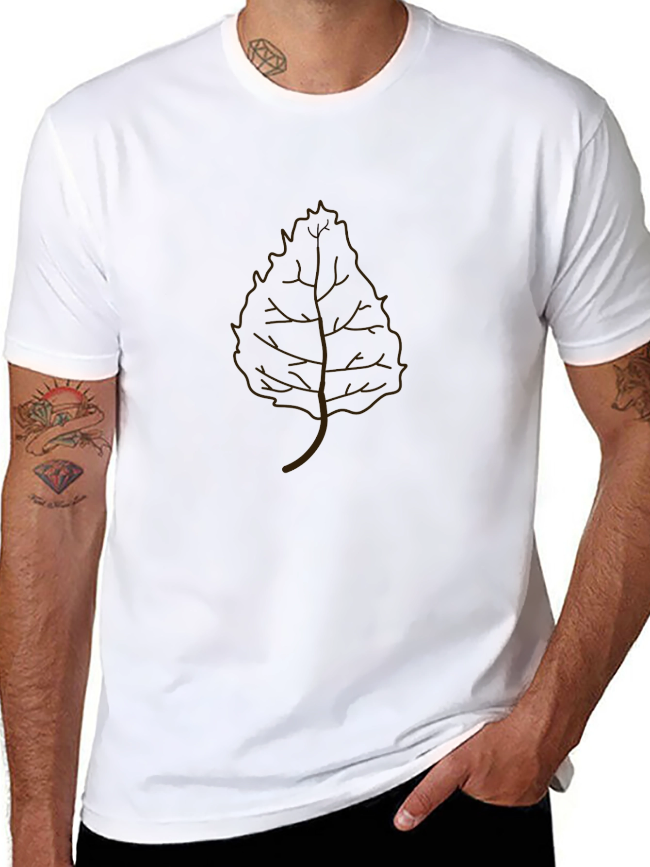 Leaf Graphic Black T-Shirt