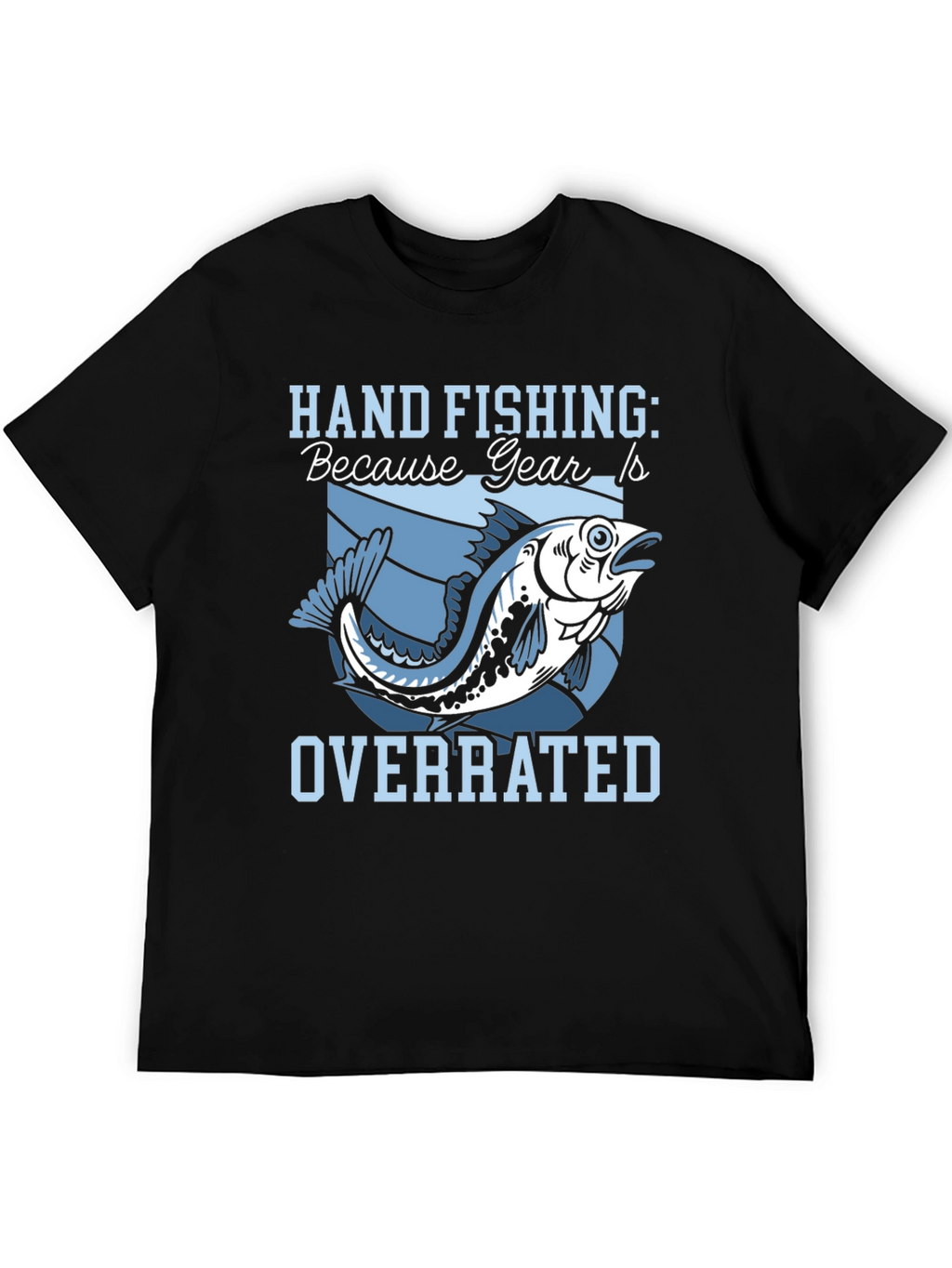 Hand Fishing Overrated Black T-Shirt