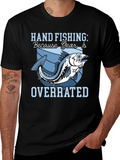 Hand Fishing Overrated Black T-Shirt
