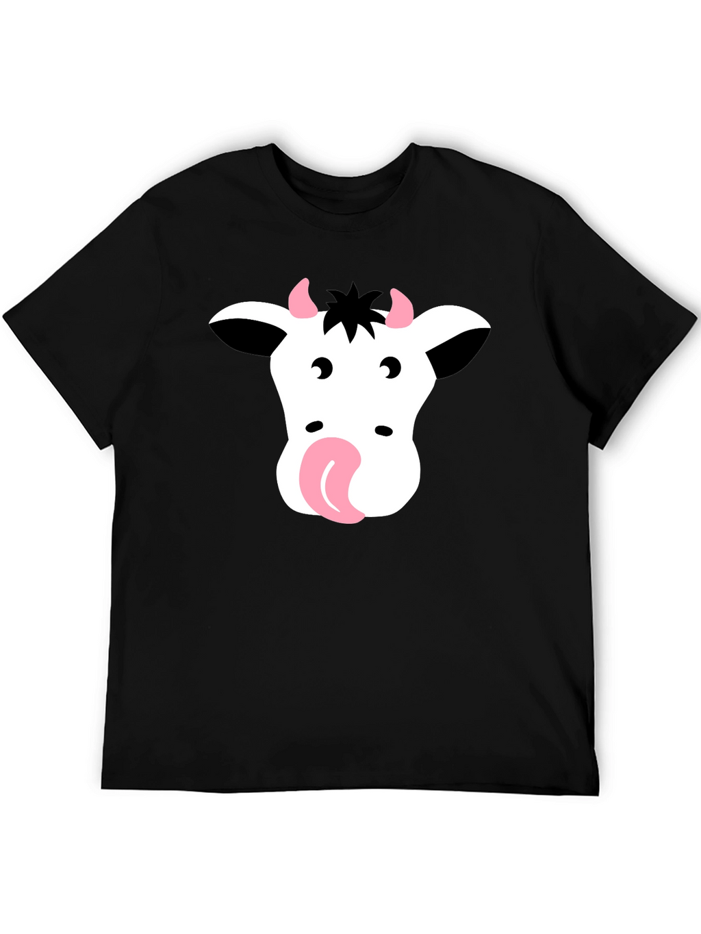Funny Cow Face T-Shirt - Black Graphic Tee